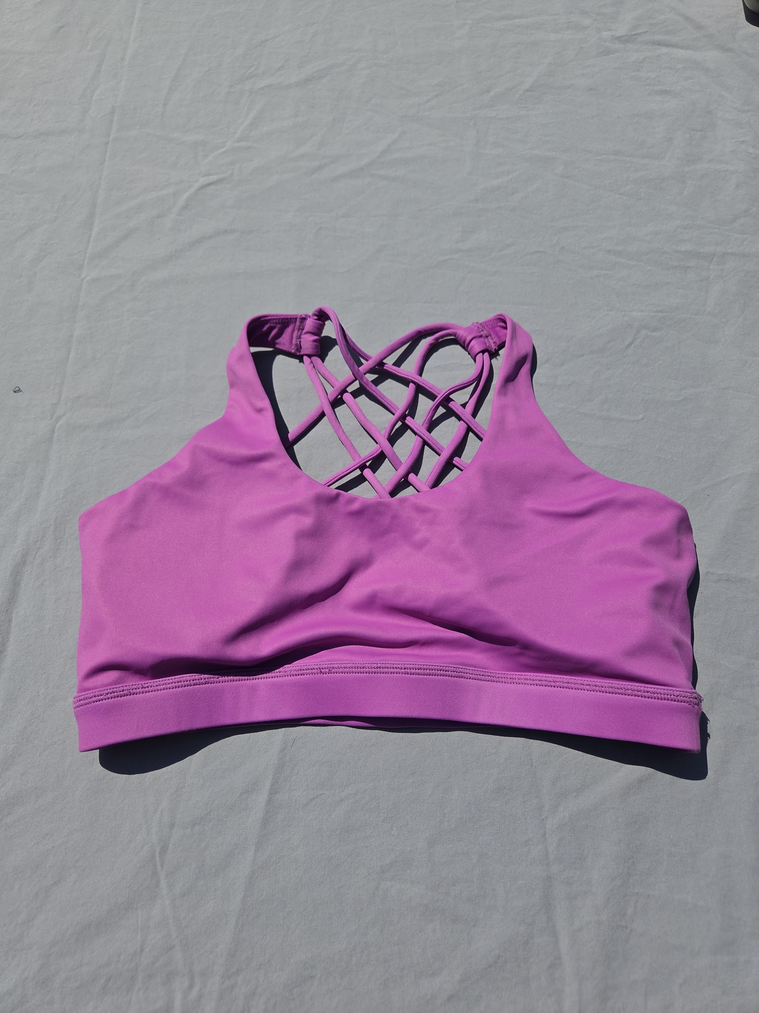 Constantly Varied Gear Pink Butterfly Back Sports Bra M Euc